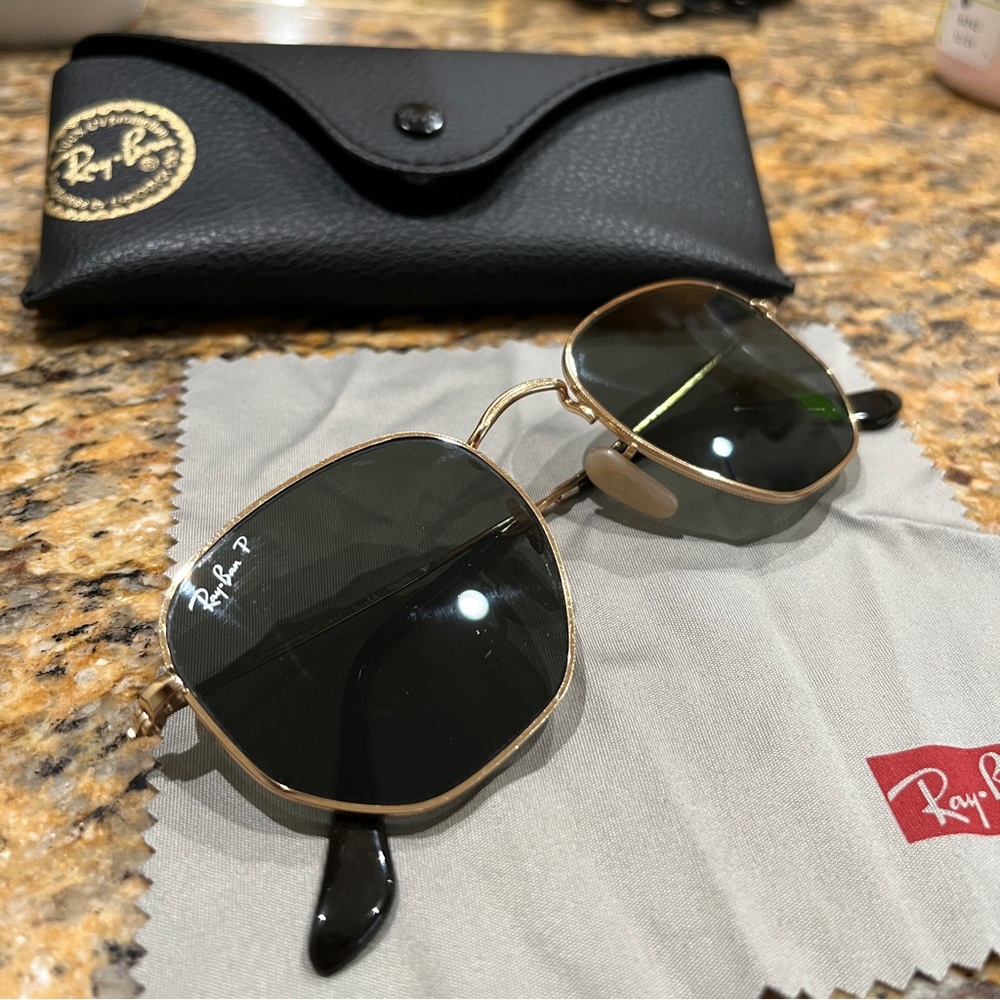 RayBan Polarized Hexagonal Flat sunnies